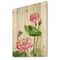 Designart - Vintage Pink Lotuses In The Pond III - Traditional Print on Natural Pine Wood